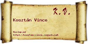 Kosztán Vince névjegykártya