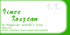 vince kosztan business card